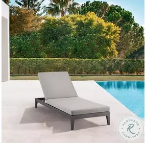 Argiope Dark Gray Outdoor Patio Adjustable Chaise Lounge