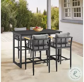 Wiglaf Dark Gray Outdoor Patio Bar Stool