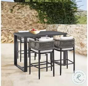 Felicia Light Gray Outdoor Patio Bar Stool