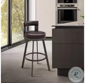 Lynof Brown Swivel Counter Height Stool