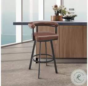 Nolagam Brown Swivel Bar Stool