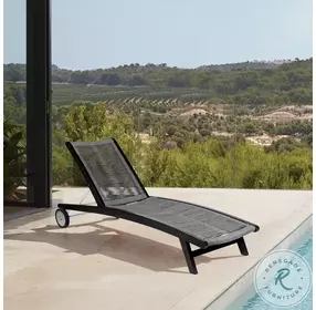 Chateau Dark Eucalyptus And Gray Rope Outdoor Patio Adjustable Chaise Lounge