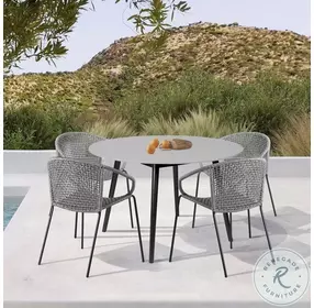 Sydney Black Eucalyptus And Gray Outdoor Patio Round Dining Table