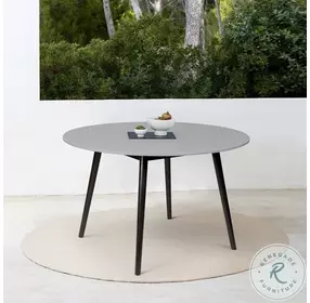 Kylie Black Eucalyptus Outdoor 47" Round Dining Table