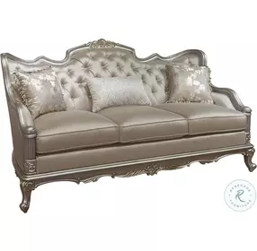 Fiorella Taupe Faux Silk Living Room Set