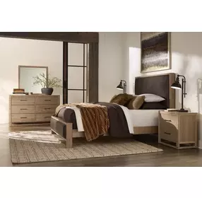Lodge and Loft Sedona Performance Fabric Queen Upholstered Panel Bed