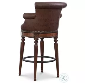 Brooks Venetian Regal Alabama Coco Leather Bar Stool