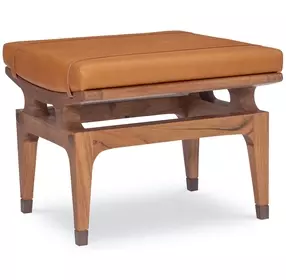 Saddle Back Orange Rectangular Ottoman