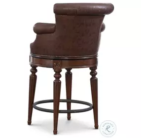 Brooks Venetian Regal Alabama Coco Leather Counter Height Stool