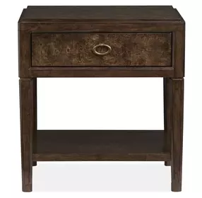 Timberlyn Espresso 1 Drawer Open Nightstand with USB Charging