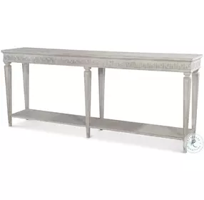Natalie Antiqued White Console Table