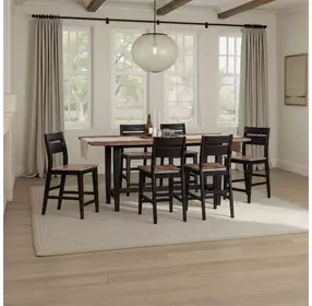 Austin Natural Mango and Black 76" Rectangular Counter Height Dining Table