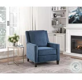 Banks Blue Push Back Recliner