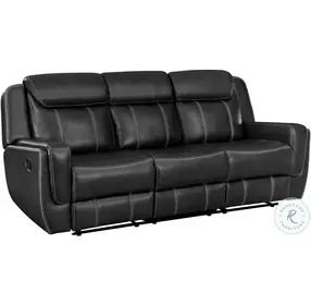 Littleton Black Double Reclining Living Room Set with Center Drop Down Cup Holders