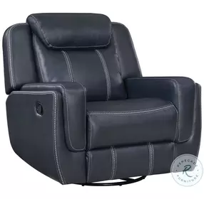 Littleton Blue Swivel Glider Recliner