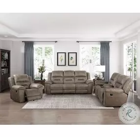 Hazen Brown Double Reclining Sofa