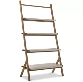 Emory Brown and Cream Leather Book Shelf