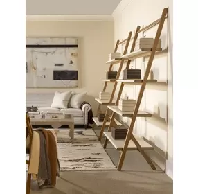 Emory Brown and Cream Leather Book Shelf