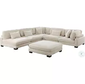 Traverse Beige 6 Piece Modular Sectional with Ottoman