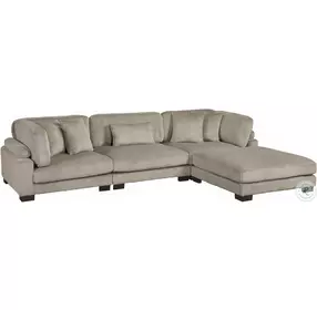 Traverse Taupe 4 Piece L Shape Modular Sectional with Ottoman