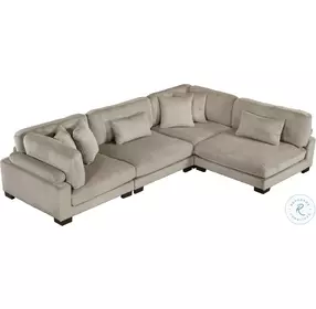 Traverse Taupe 4 Piece L Shape Modular Sectional
