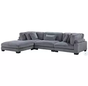 Traverse Gray 3 Piece Modular Sectional with Ottoman