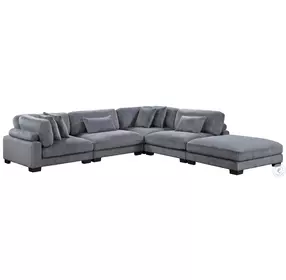 Traverse Gray 5 Piece Modular Sectional With Ottoman