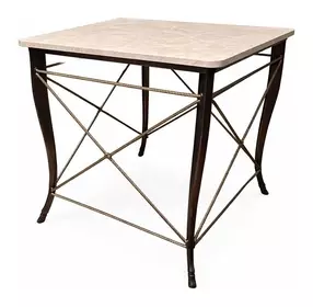 Belvedere Beige and Gray Rectangular Side Table