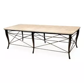 Belvedere Beige and Gray Rectangular Cocktail Table