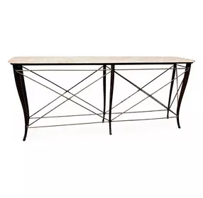 Belvedere Beige and Gray Rectangular Console Table