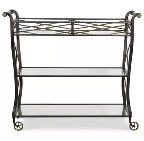 Belvedere Gray and Gold Bar Cart
