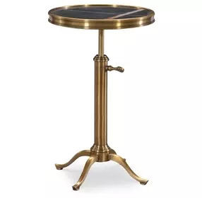 Fletcher Black and Gold Round Adjustable Drinks Table