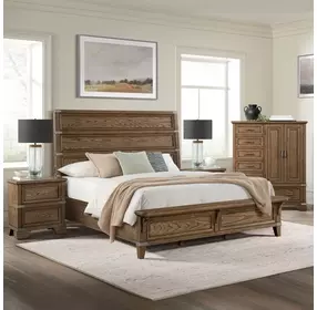 Forge Weathered Chestnut King Panel Bed