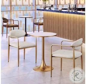 Bite Beige And Gold Round Bistro Table