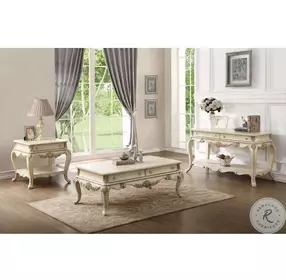 Ragenardus Antique White Rectangular End Table