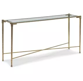 Iron White and Bronze Rectangular Console Table