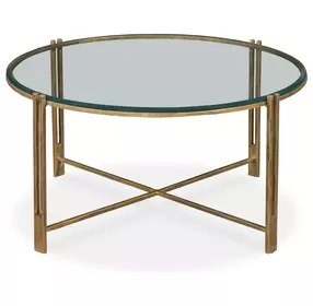 Kensington Transparent and Gold Round Occasional Table Set