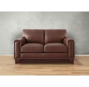 Halwyn Pecan Leather 65" Loveseat