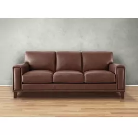 Halwyn Pecan Leather 89" Sofa