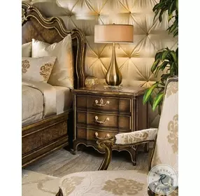Aria Marble And Brown Nightstand
