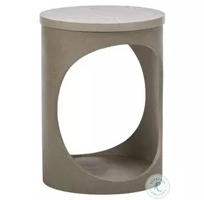 Ensemble Crown White Ash And Linen Wrap Chairside Table