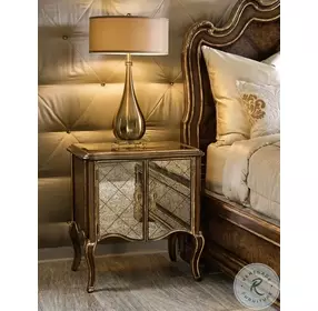 Aria Aged Gold And Brown 2 Door Nightstand