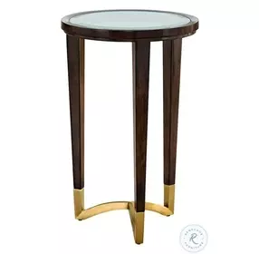 Lyric Brown And Satin Brass Chairside Table