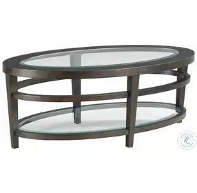 Urbana Dark Oak Oval Occasional Table Set