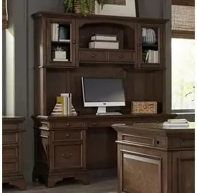 Hartshill Burnished Oak Credenza With Hutch