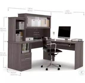 Dayton By Bark Gray L Shaped Desk