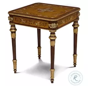 Finneas Myrtle Burl And Gold Gilt End Table