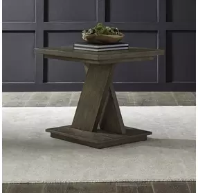 Aspen Sky Weathered Saddle Brown Rectangular End Table