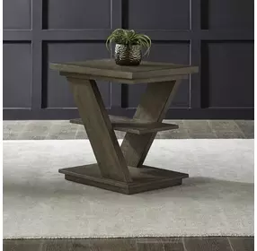Aspen Sky Weathered Saddle Brown Rectangular Chairside Table