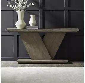 Aspen Sky Weathered Saddle Brown Rectangular Sofa Table